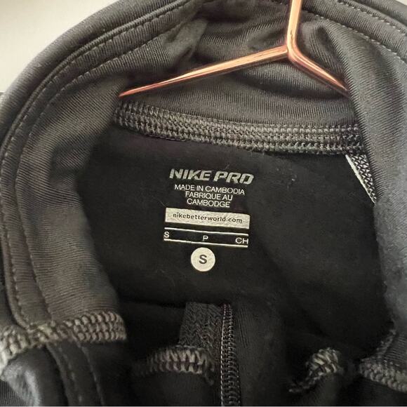 Nike Pro Gray Color Block Half-Zip Long Sleeve Top white blue neon yellow - Picture 5 of 6